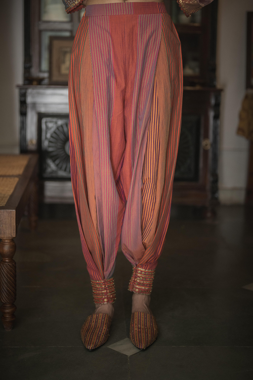 Multicolor Stripe Orange Jat Pant