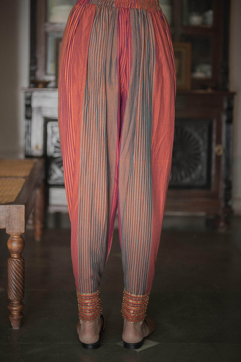 Multicolor Stripe Orange Jat Pant