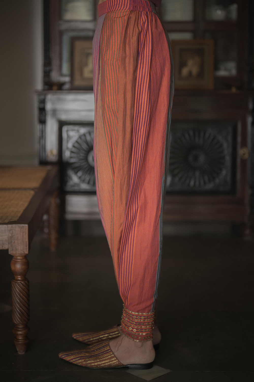 Multicolor Stripe Orange Jat Pant