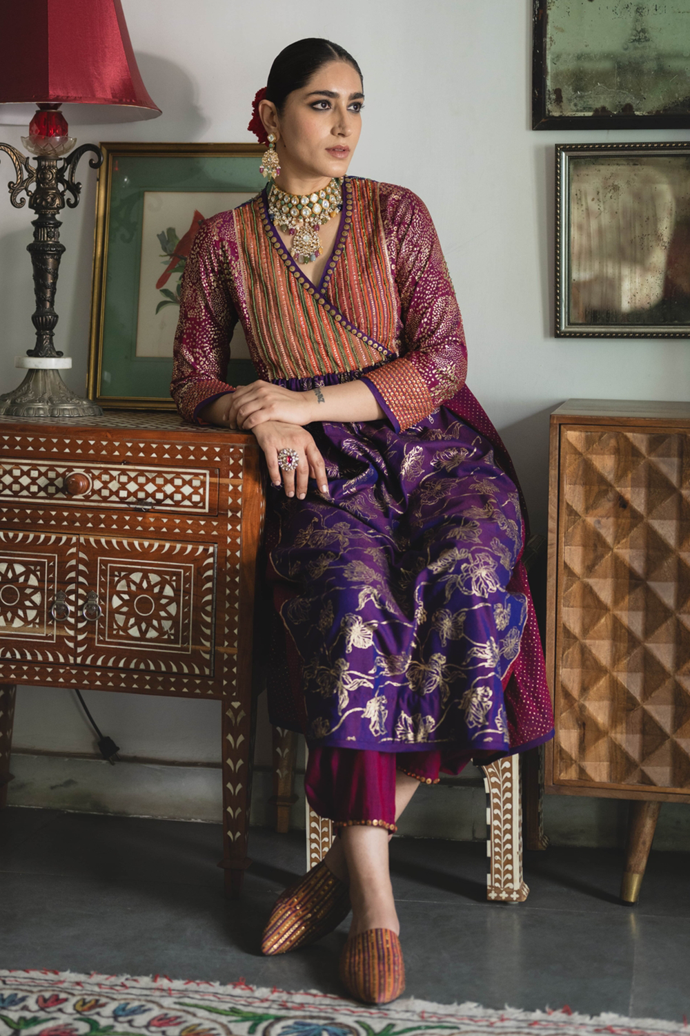 Multicolor Jamun Purple Baani Kurta