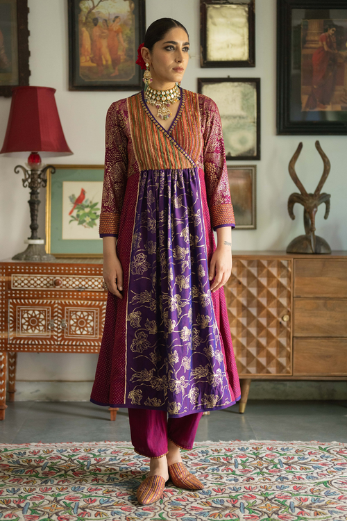 Multicolor Jamun Purple Baani Kurta