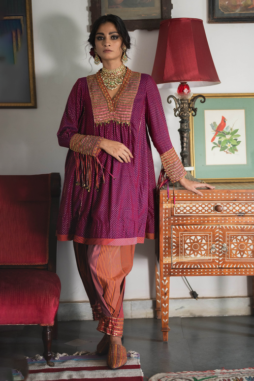 Multicolor Ruby Pink Haab Tunic