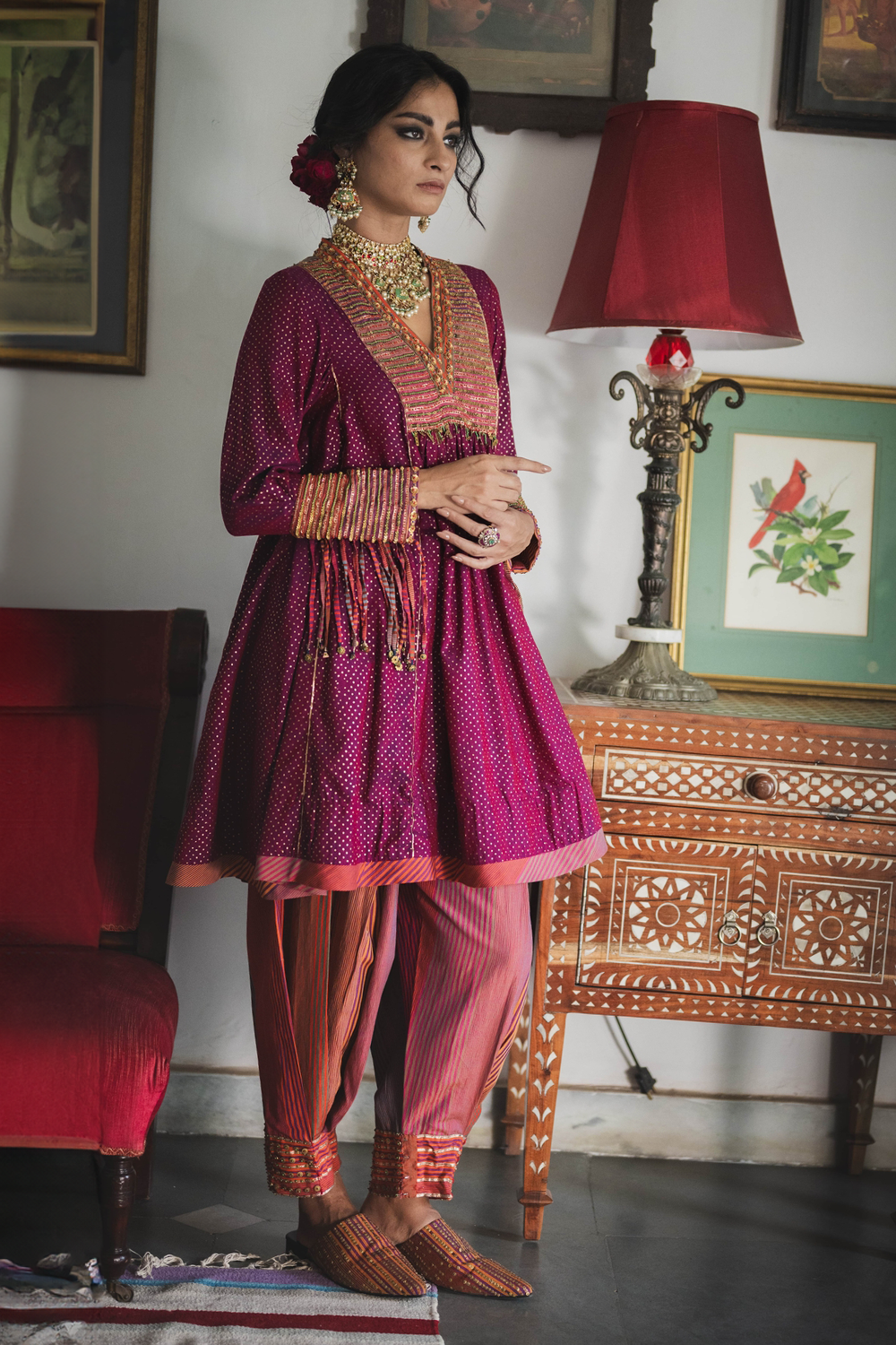 Multicolor Ruby Pink Haab Tunic