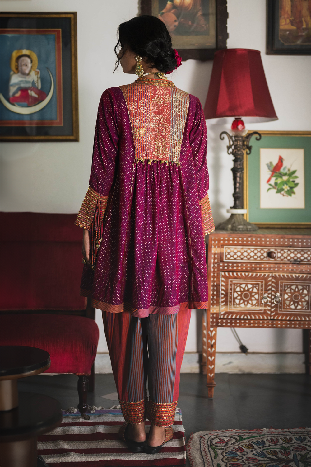 Multicolor Ruby Pink Haab Tunic