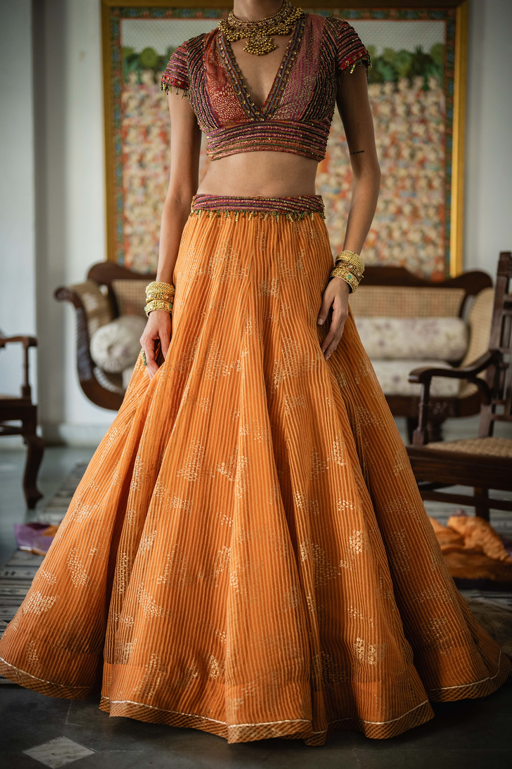 Kesaria Orange Farid Skirt