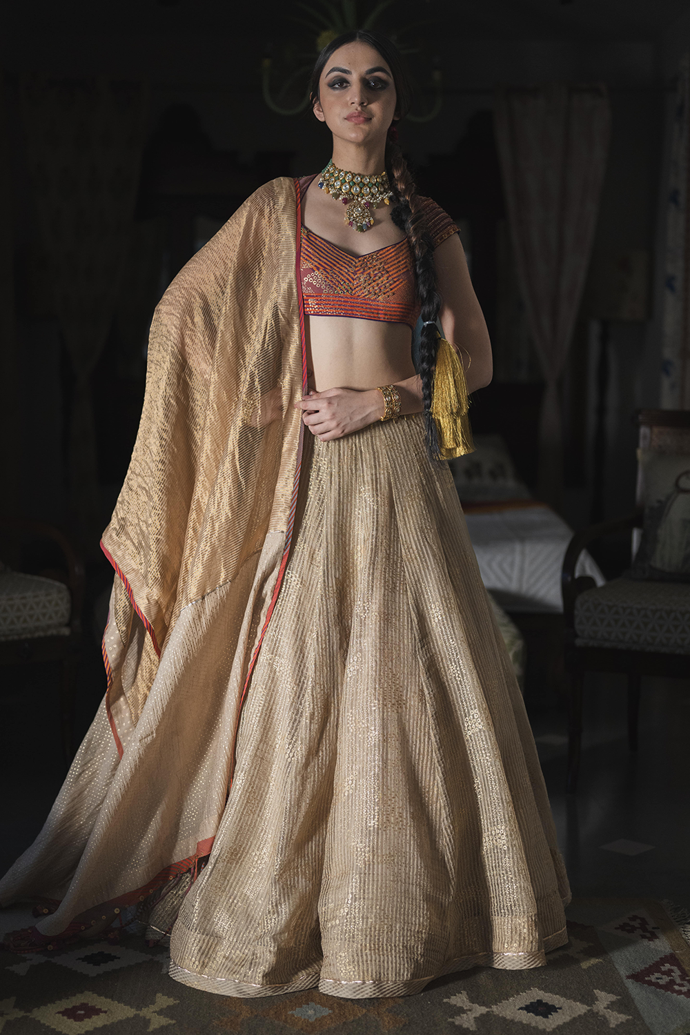 Gold Achal Dupatta