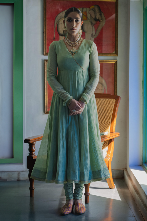 Kasbi Green Gazleen Kurta