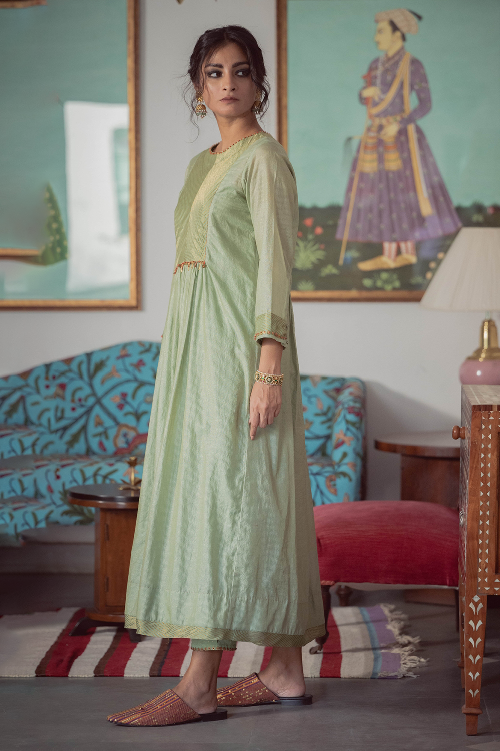 Kasbi Green Ruha Kurta