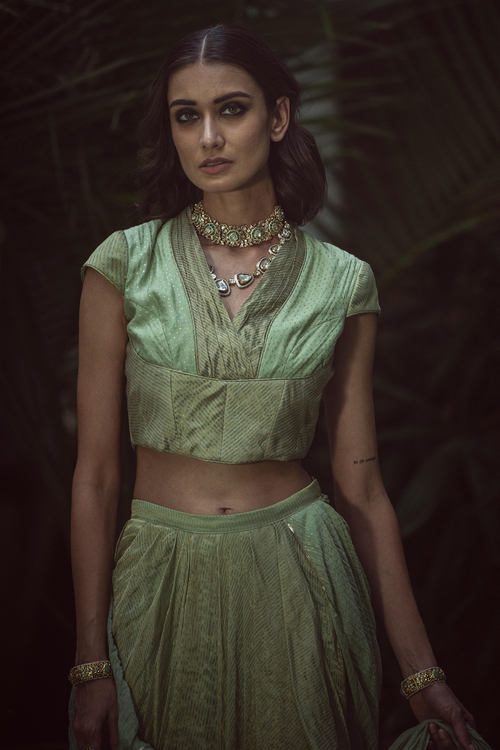 Kasbi Green Soma Blouse