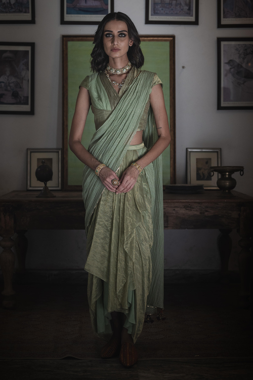 Kasbi Green Maahi Sari