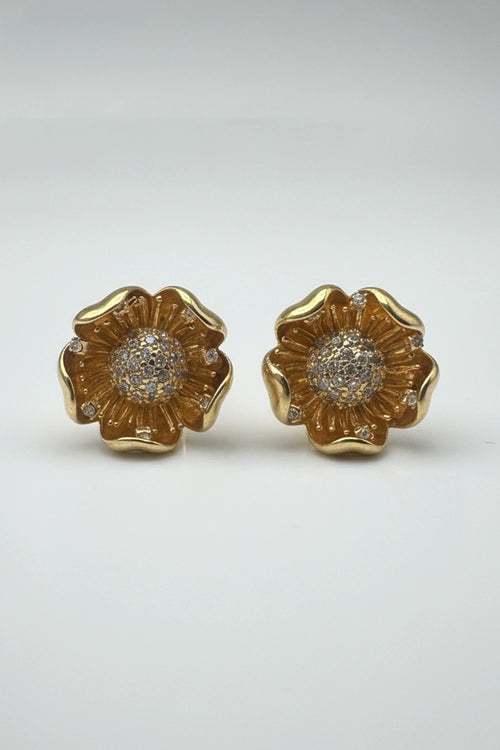 Gold Flower Earrings