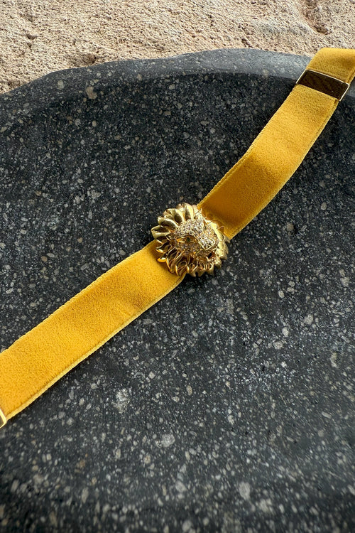 Mustard Lion Velvet Choker