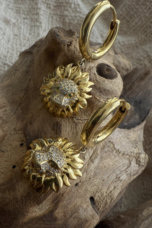 Diamond Lion Hoops