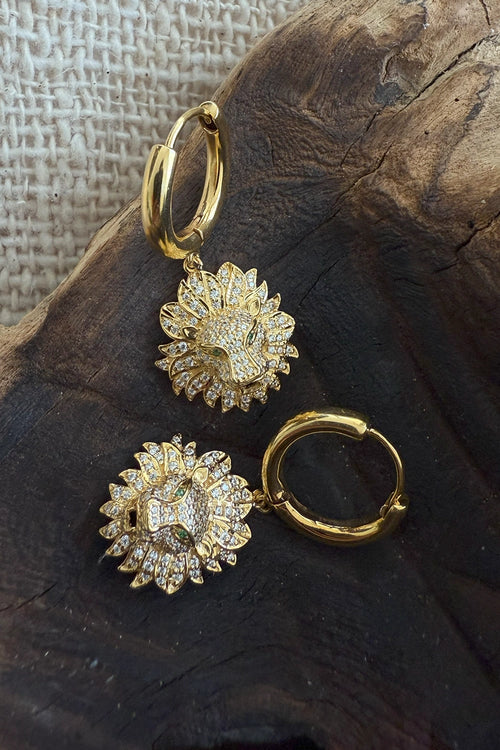 Lion Gold Hoops