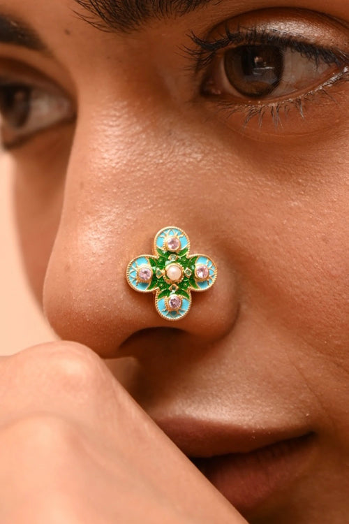 Victorian Enamel Nose Pin