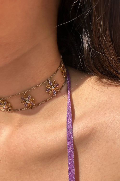 High Shine Flower Choker