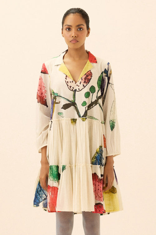 Multicolor Wall Flower Dress