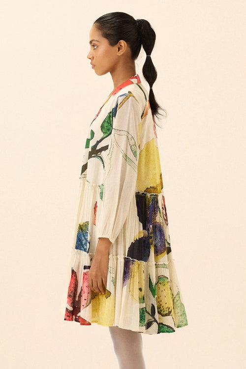 Multicolor Wall Flower Dress