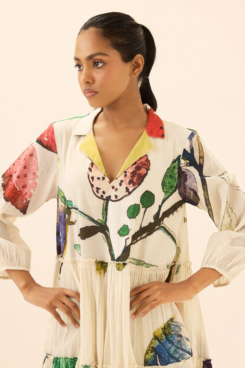 Multicolor Wall Flower Dress