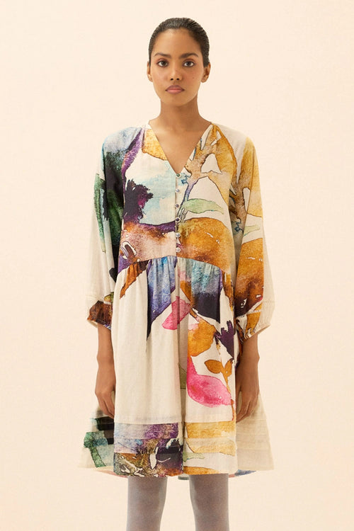 Multicolor Botanic Crest Dress