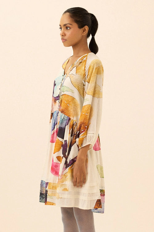 Multicolor Botanic Crest Dress