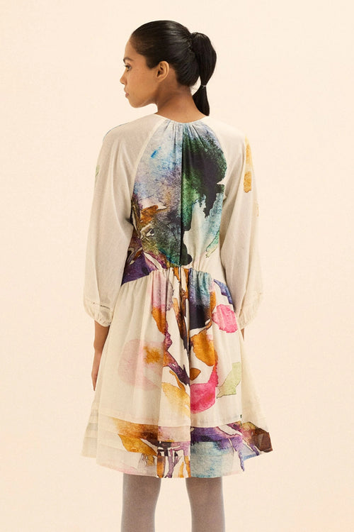 Multicolor Botanic Crest Dress