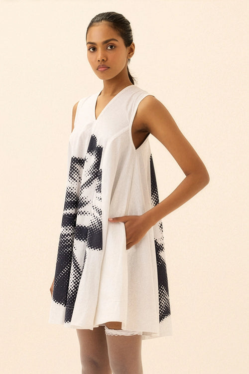 Off White Ice Petunia Dress