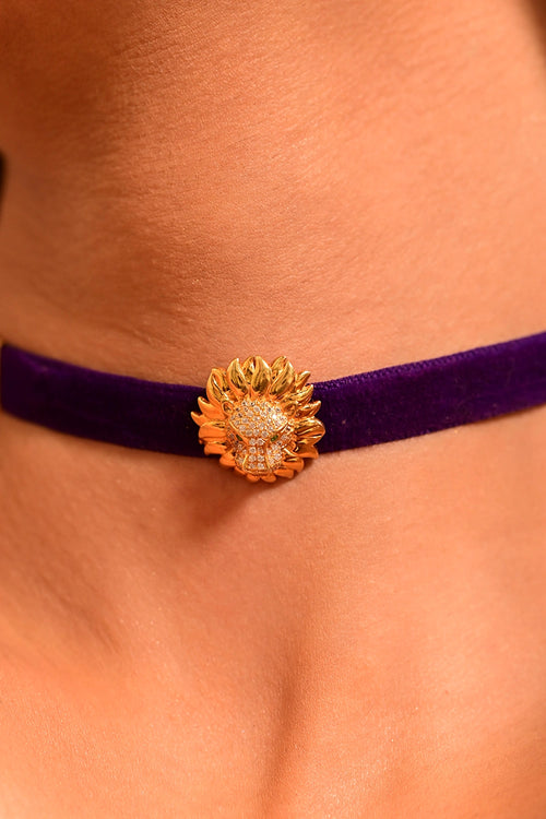 Violet Lion Velvet Choker