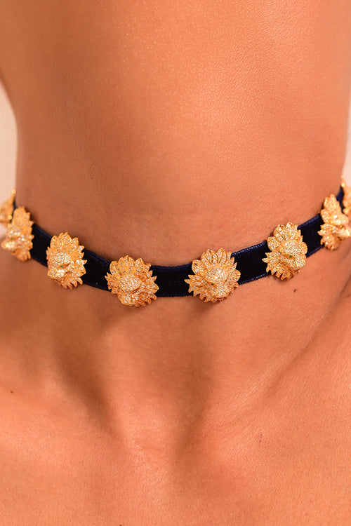 Lion Velvet Choker