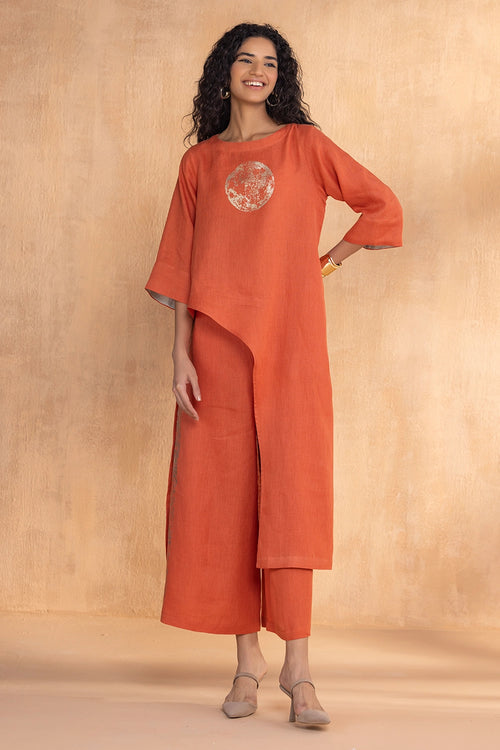Luna Tangerine Long Top and Pant Set