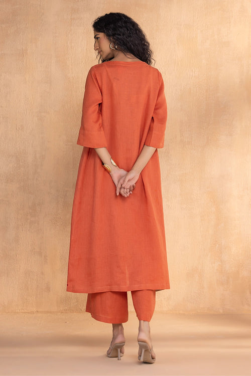 Luna Tangerine Long Top and Pant Set