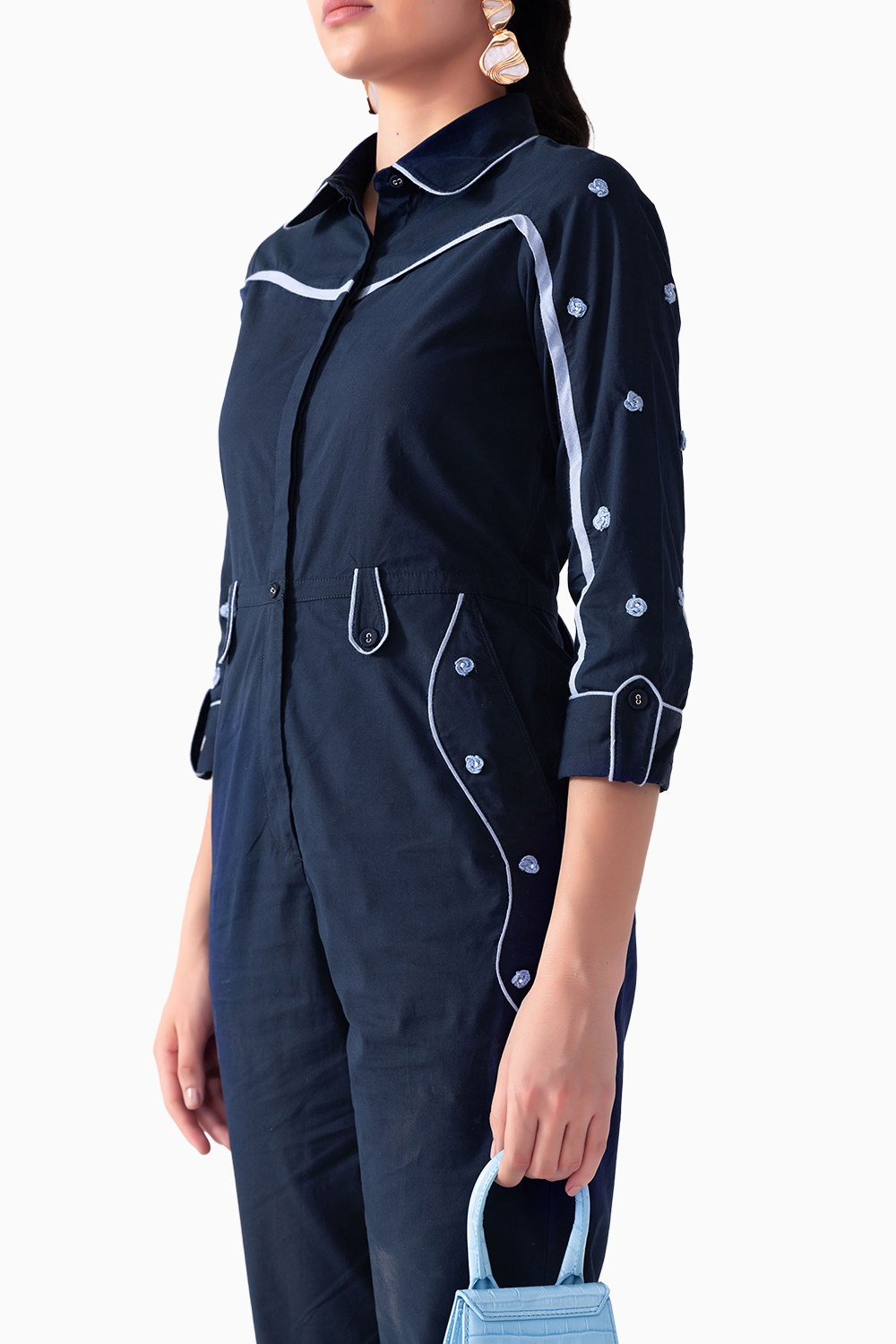 Caspian Navy Jumpsuit