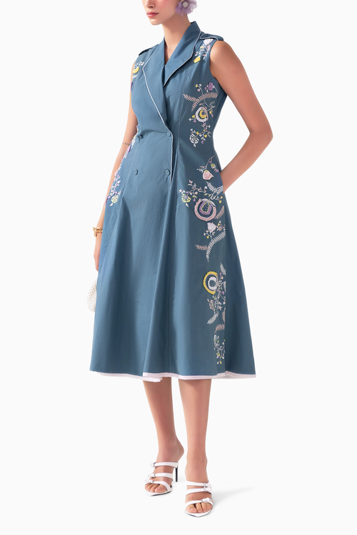 Sofia Petrol Trench Dress