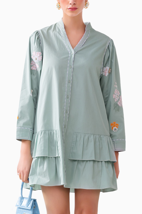 Birdsong Short Sea Foam Dress