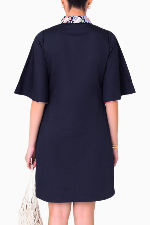 Moonflower Navy Dress