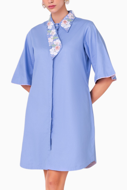 Moonflower Blueberry Dress