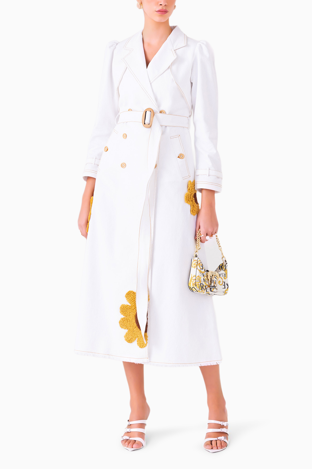 Zoa White Trench Dress