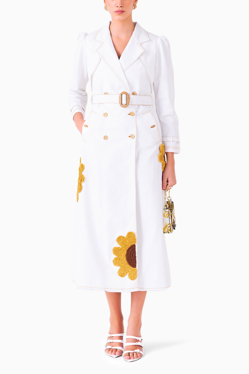 Zoa White Trench Dress