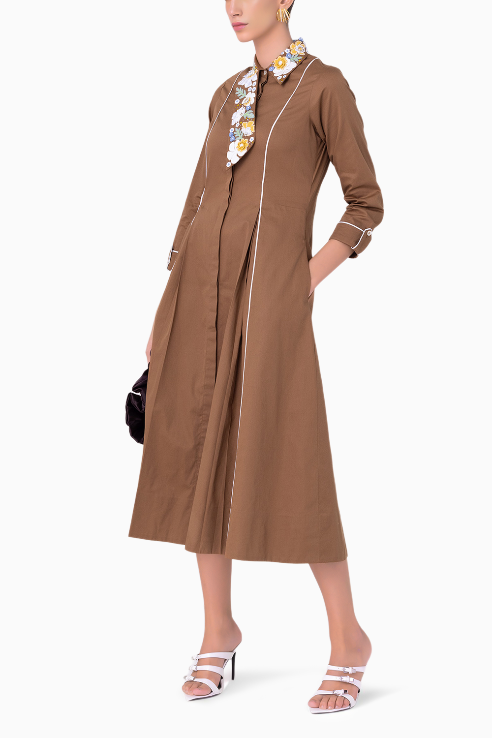 Miyake Midi Tan Dress