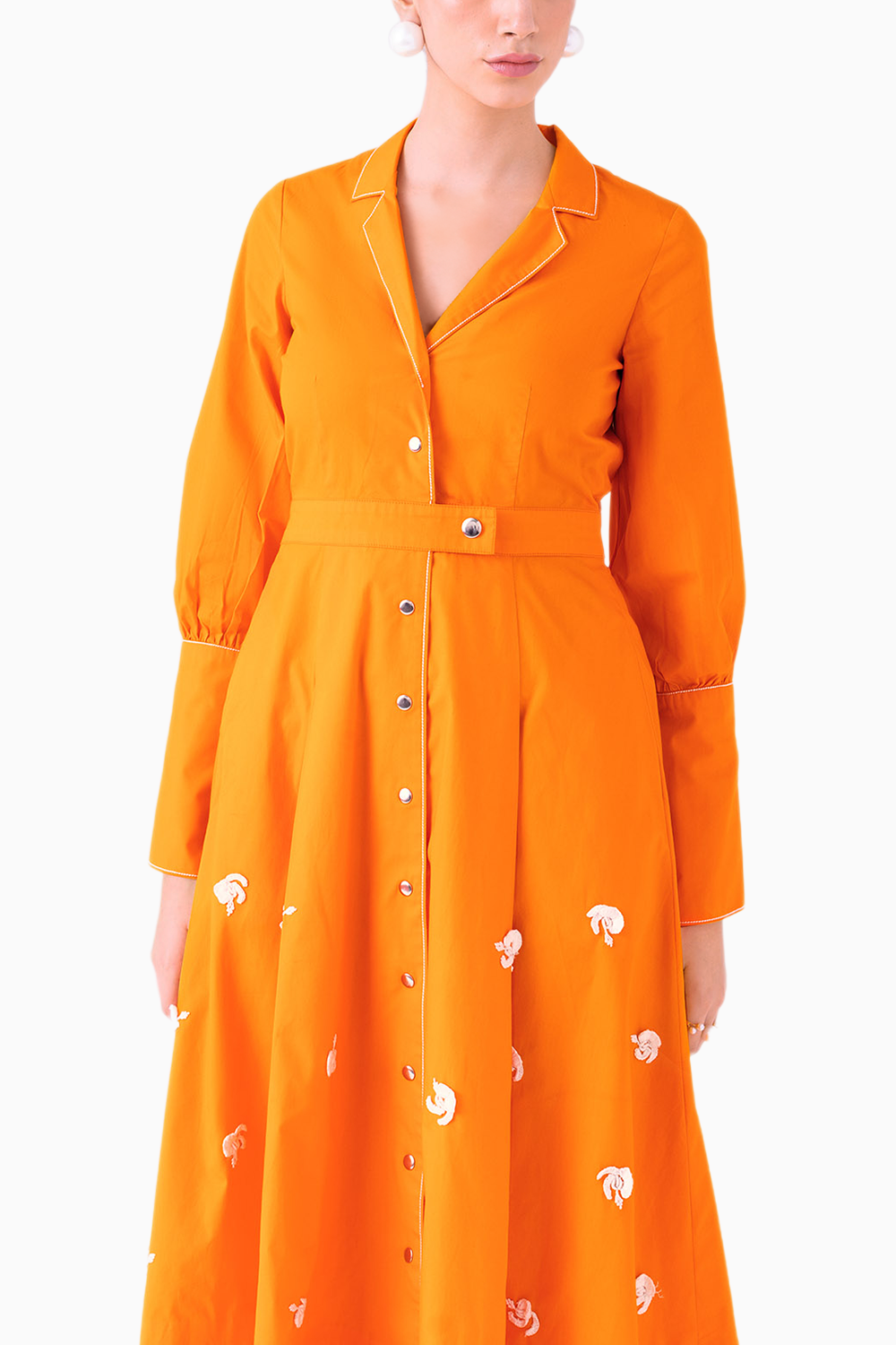 Papaya Sunset Orange Midi Dress