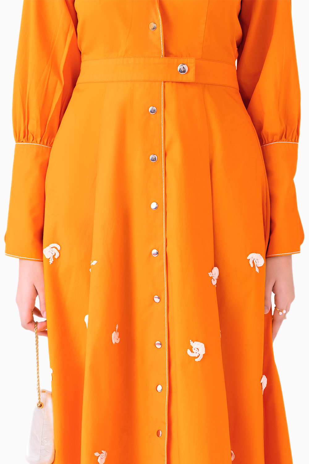 Papaya Sunset Orange Midi Dress