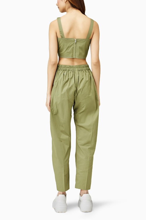 Khaki Green Bustier and Pants