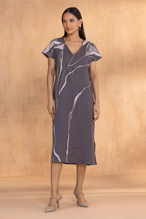 Quatum Theory Charcoal Wave Dress