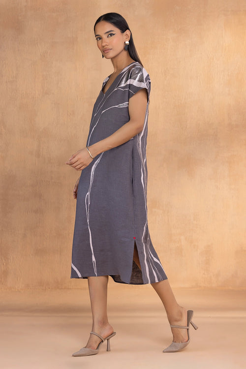 Quatum Theory Charcoal Wave Dress