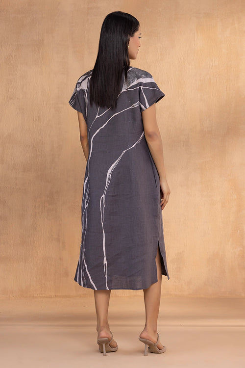 Quatum Theory Charcoal Wave Dress