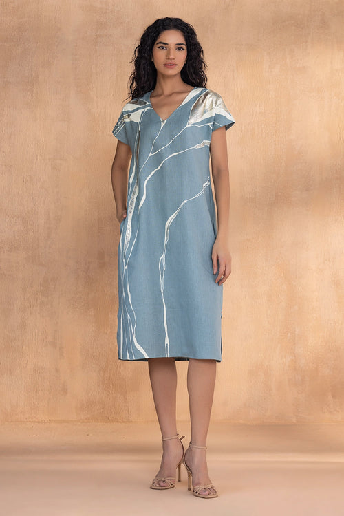 Quatum Theory Light Jade Wave Dress