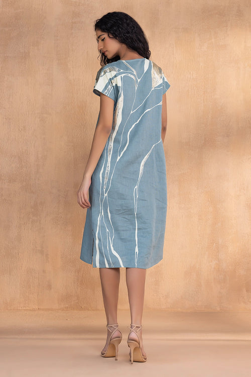 Quatum Theory Light Jade Wave Dress