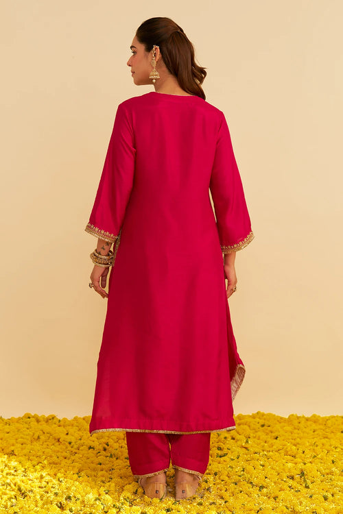 Amaya Hotpink Long Kaftan With Salwar