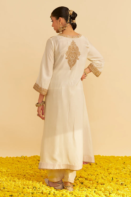Hiba Daisy Ivory Long Kaftan With Salwar
