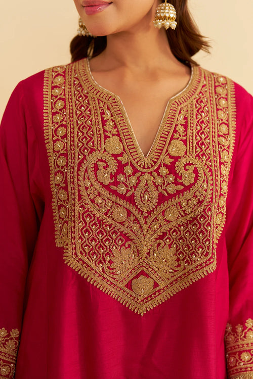 Mehza Hotpink Short Chauga With Salwar